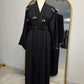 Dragonfly Open Abaya - Black