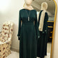 Delicate Floral Embroidered 2 PC Abaya - Rich Green