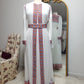 Cheerful 2 pc Ebroidered Thobe with Belt - White