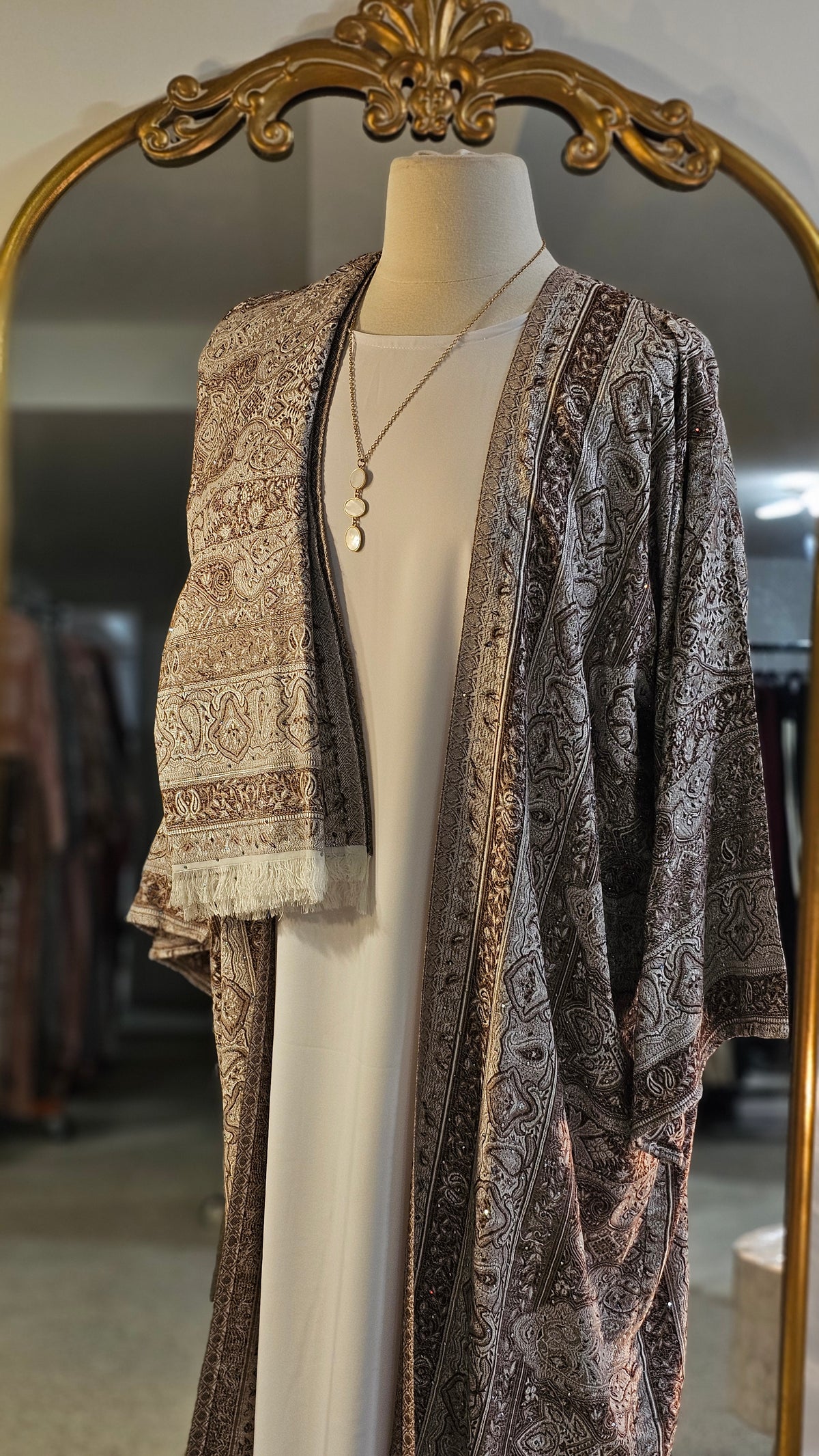 Pashmina Abaya 3 PC - Brown