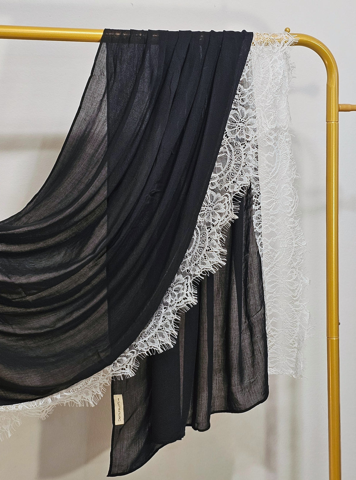 Premium Bamboo Modal with Lace - Black