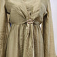 Faux Wrap Gold Brooch Maxi Dress - Muted Lime