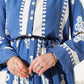 Patterned Button Down Dress - Blue