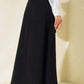 Side Tie Faux Wrap Maxi Skirt - Black