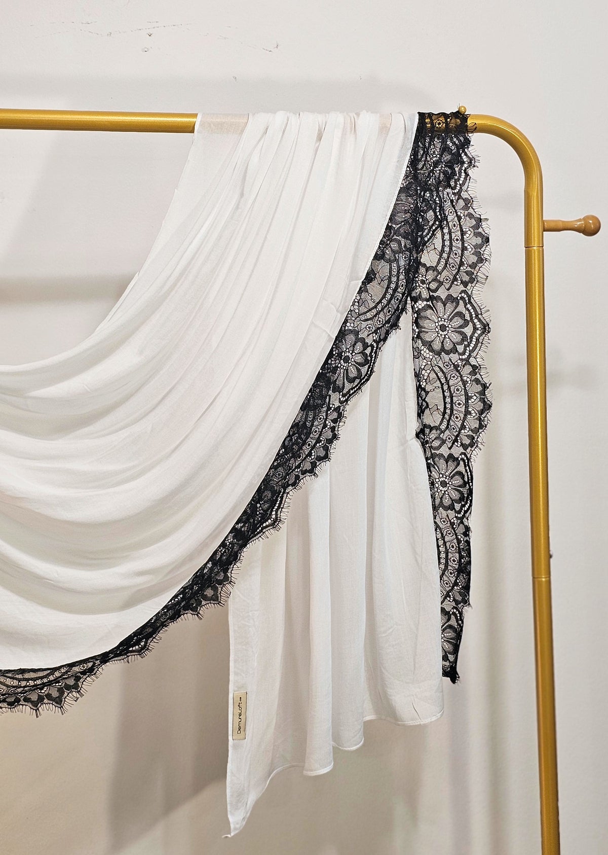 Premium Bamboo Modal with Lace - White