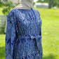 Pleated Satin Maxi Dress - Blue